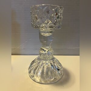 Vintage Antique Elegant Lead Crystal Candle Holder Pedestal Bowl Reversible